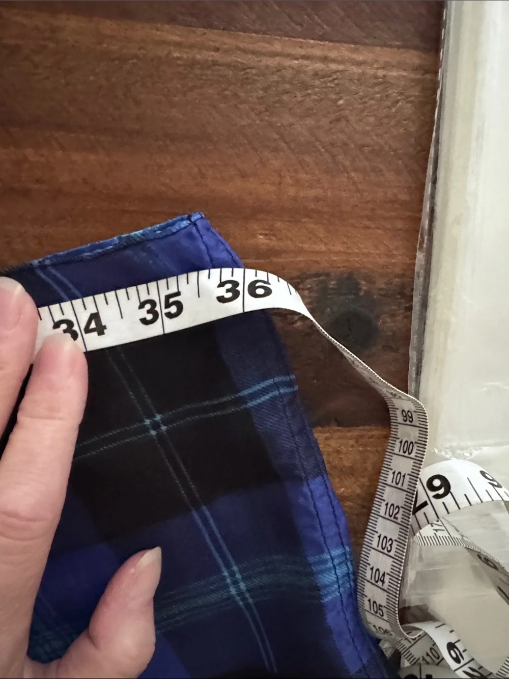 Blue Plaid Lightweight Infinity Scarf
